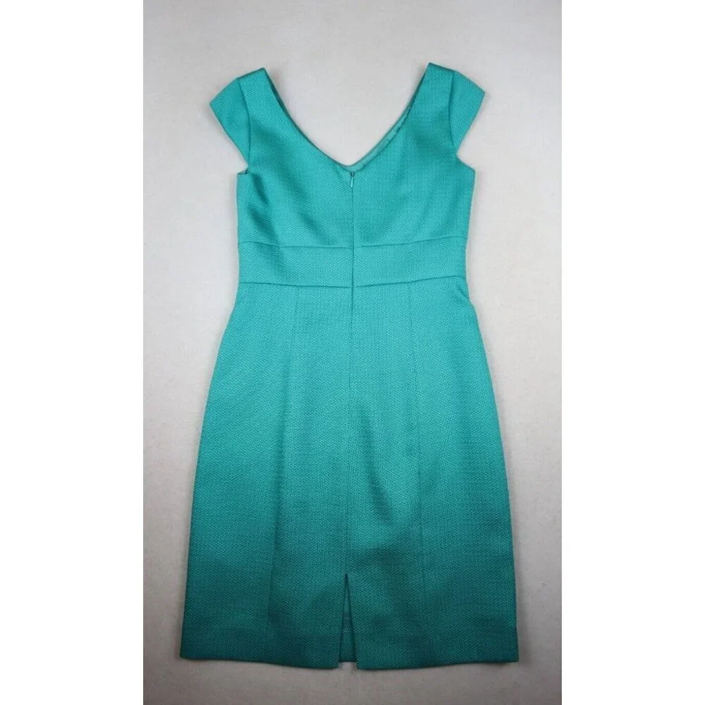 TAHARI - WOMEN'S TEAL GREEN SHEATH DRESS - BEADED NECKLINE - SIZE 4 - Picture 13 of 14